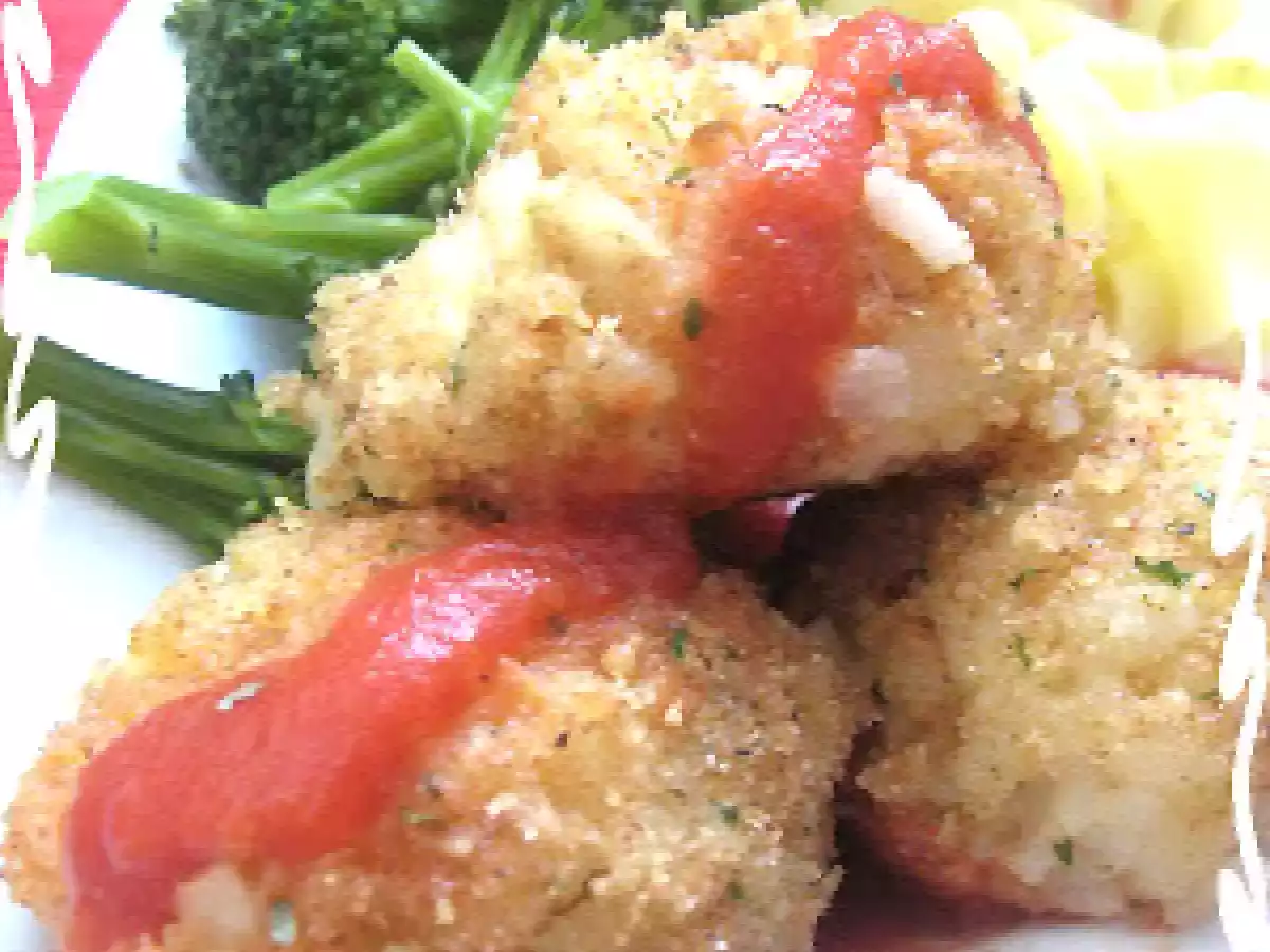 De petites croquettes de riz à l'italienne, bien savoureuse!