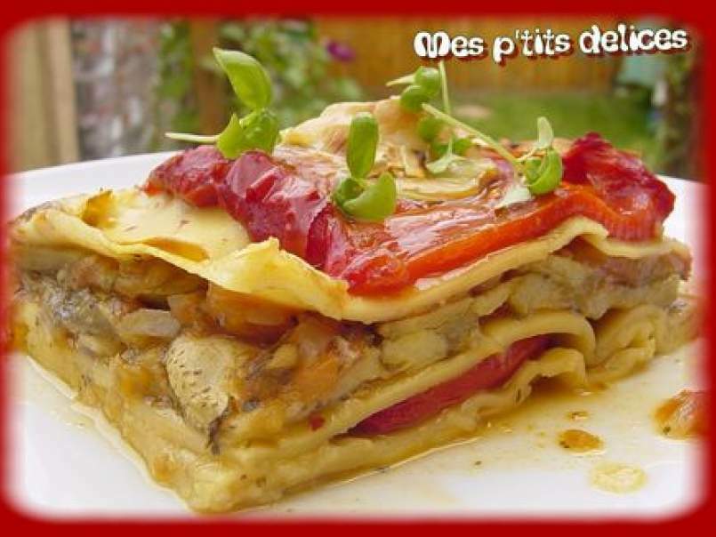 Délicieuses lasagnes aux poivrons rouges, chèvre et aubergines! - photo 2