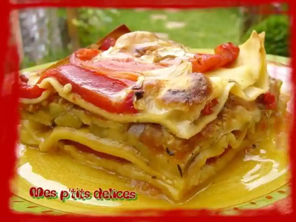 Délicieuses lasagnes aux poivrons rouges, chèvre et aubergines! - photo 4