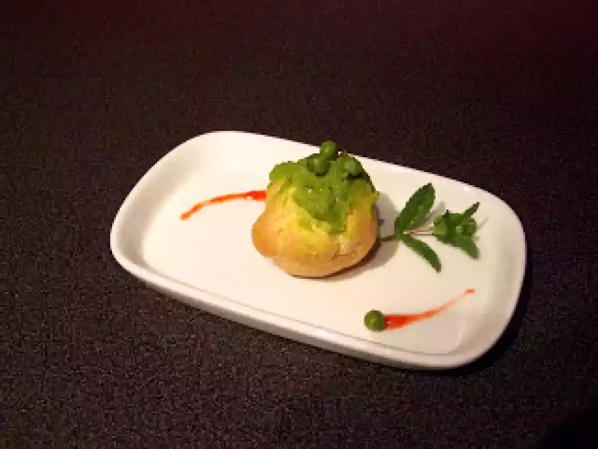 Des choux en amuse bouche aux petits pois, à la menthe...