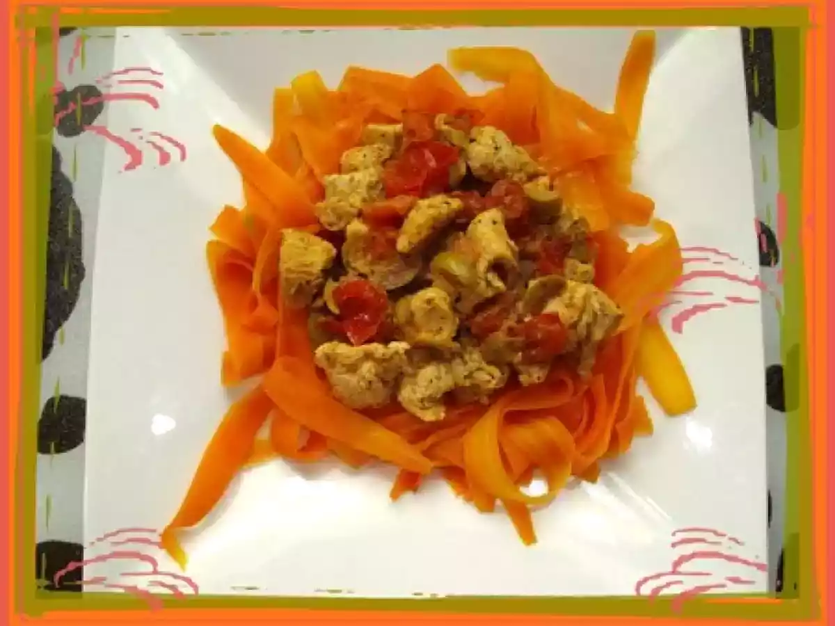 Dés de Poulet aux Olives et Tomates au Curcuma...