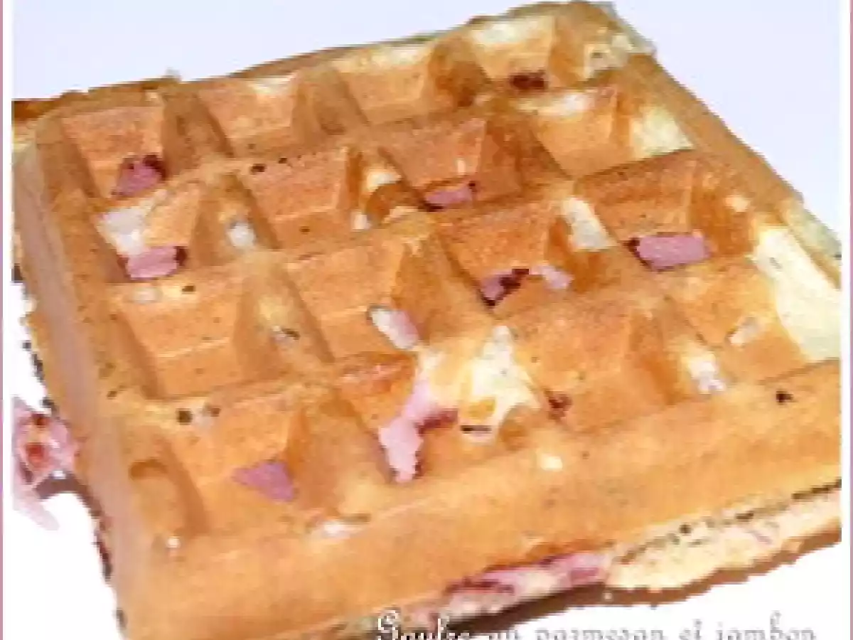 Des gaufres au parmesan et au jambon