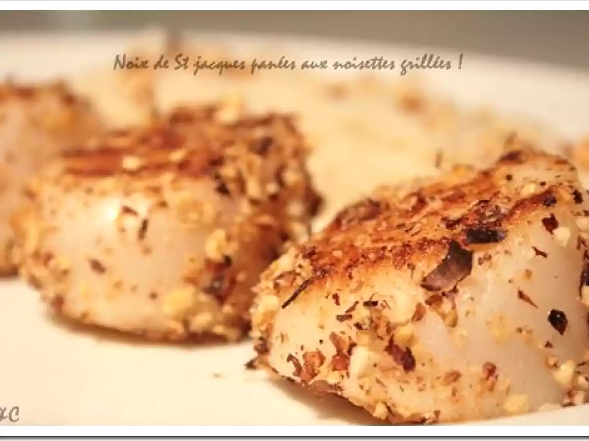 Des topinambours et ses Noix de Saint jacques panées de noisettes grillées