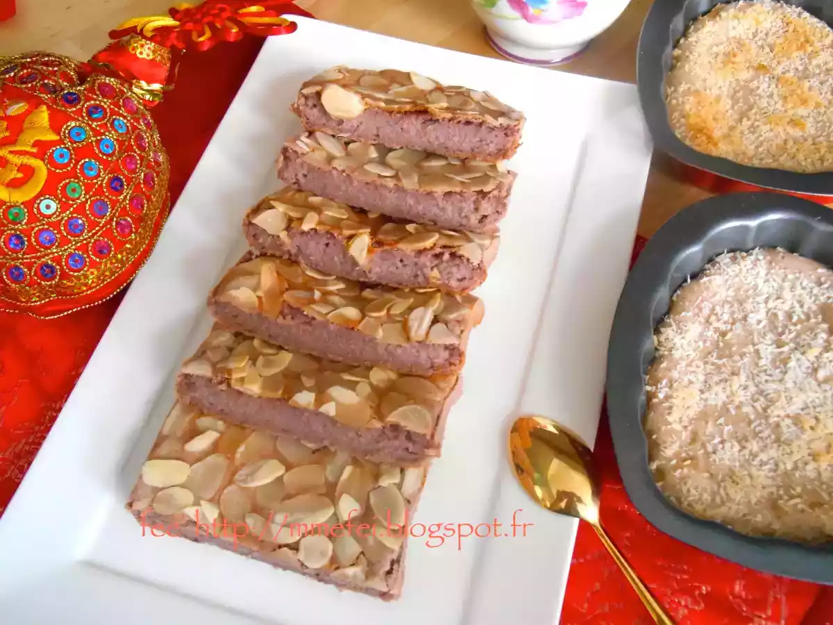 Dessert chinois NIAN GAO aux haricot rouge (pour nouvel an chinois)