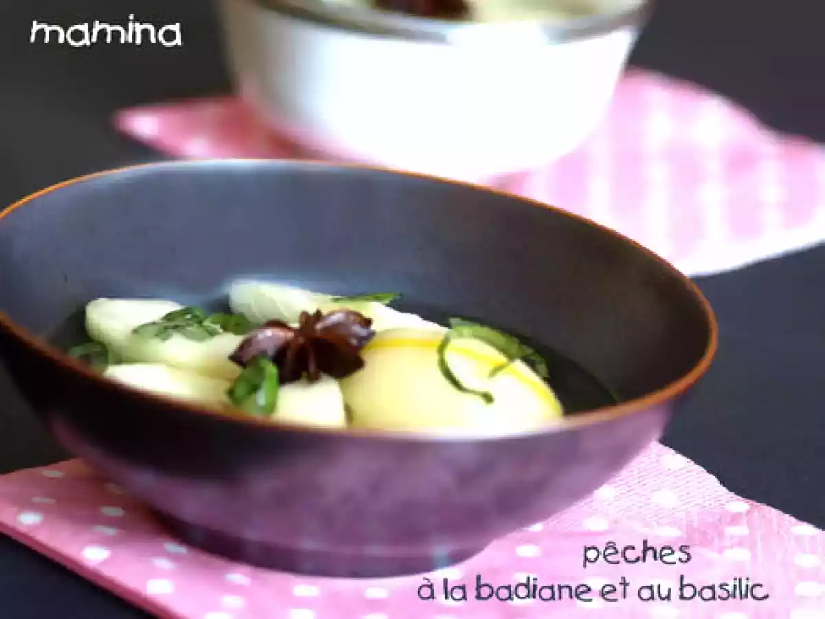 Dessert d'été facile aux pêches, à la badiane et au basilic