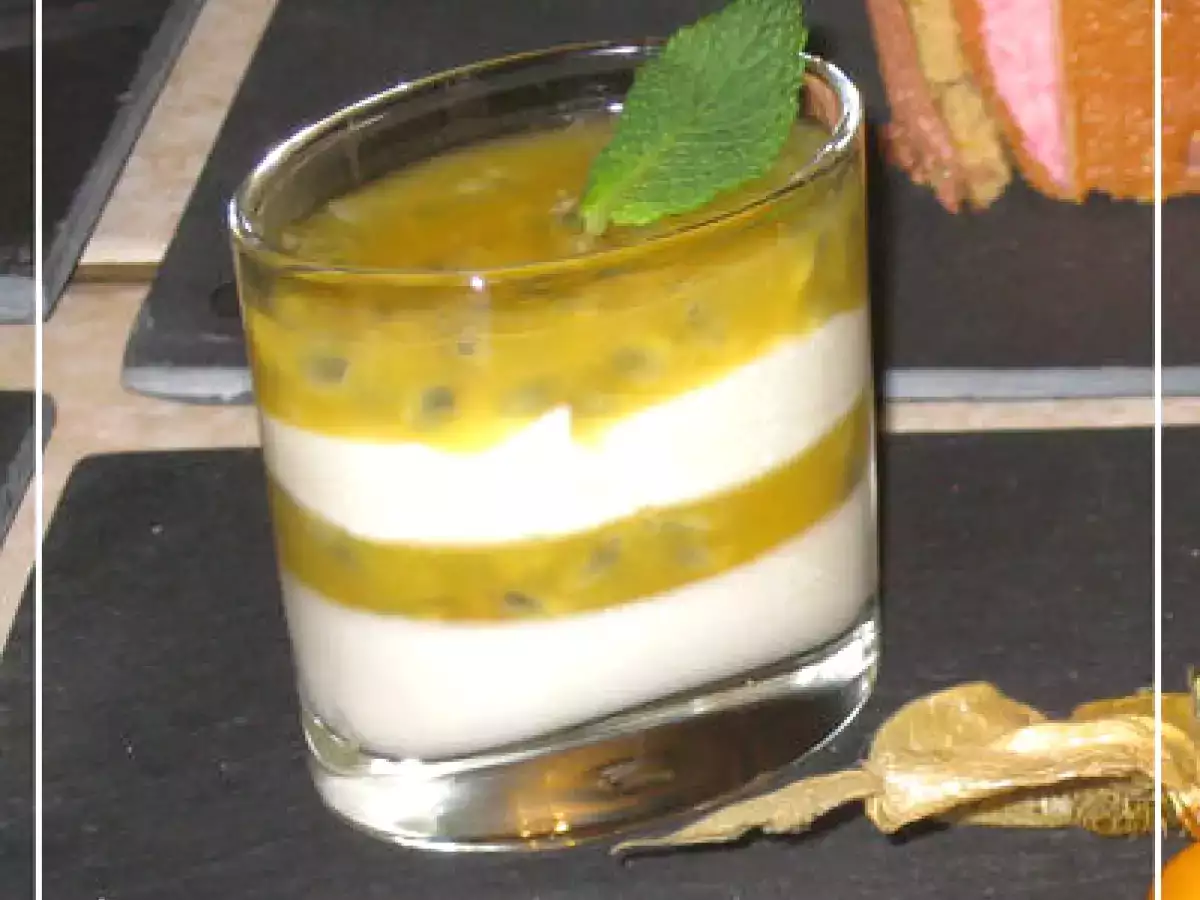 Dessert de Noël : verrine mousse ivoire et gelée passion