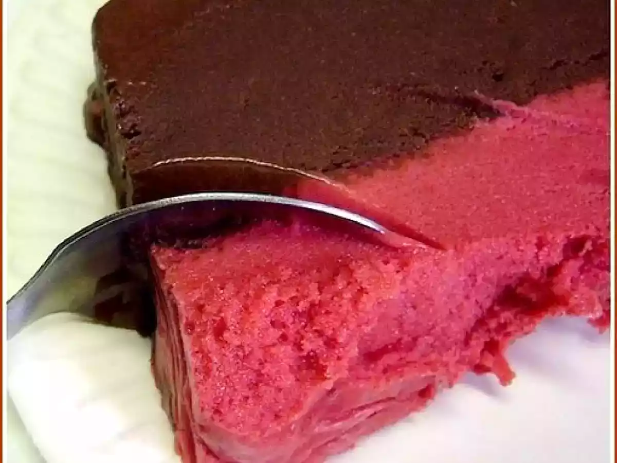 Dessert glacé chocolat framboise