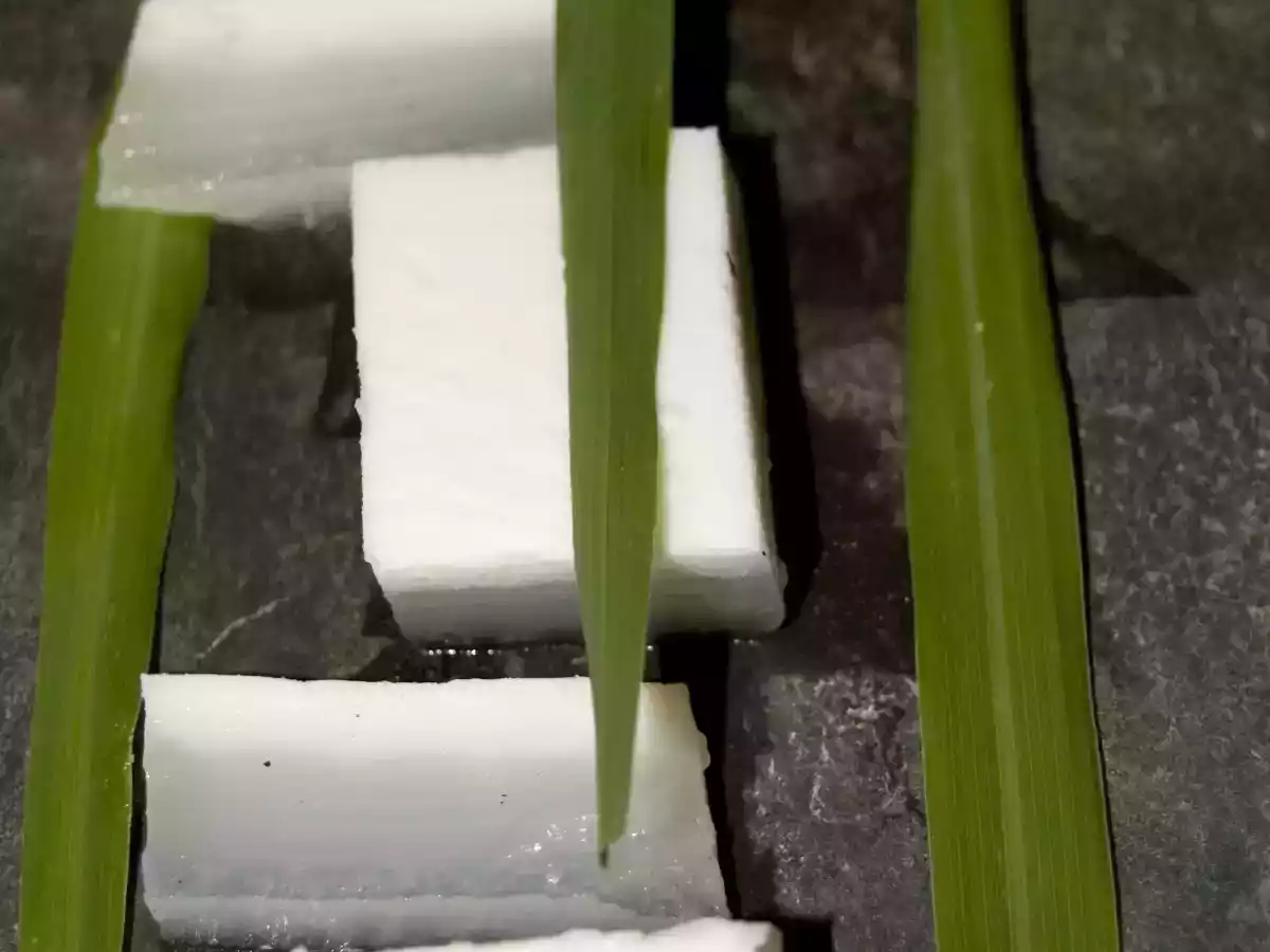 Dessert thai au pandanus et lait de coco.