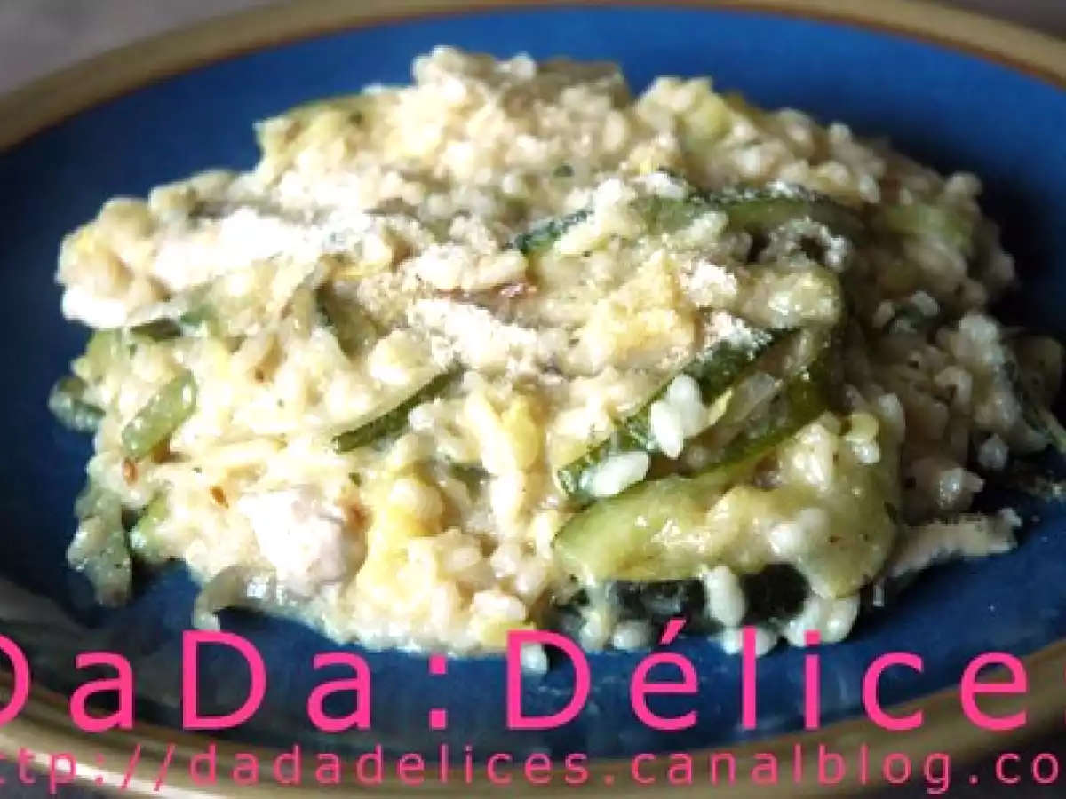Dinde et courgettes en risotto de parmesan