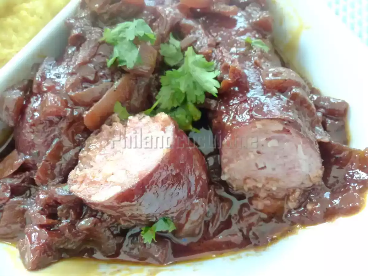 Diots de Savoie sauce aux tomates séchées et au vin rouge