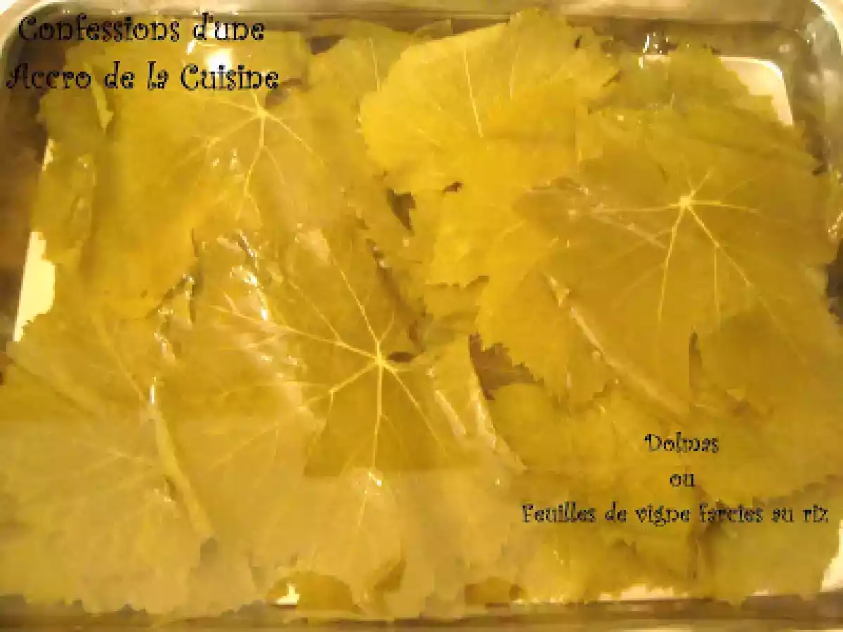 Dolmas ou feuilles de vigne farcies au riz
