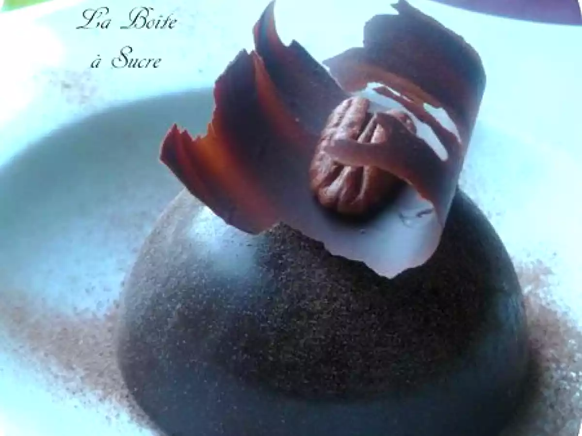 Dôme au chocolat, Mousse Mascarpone aux Noix de Pécan