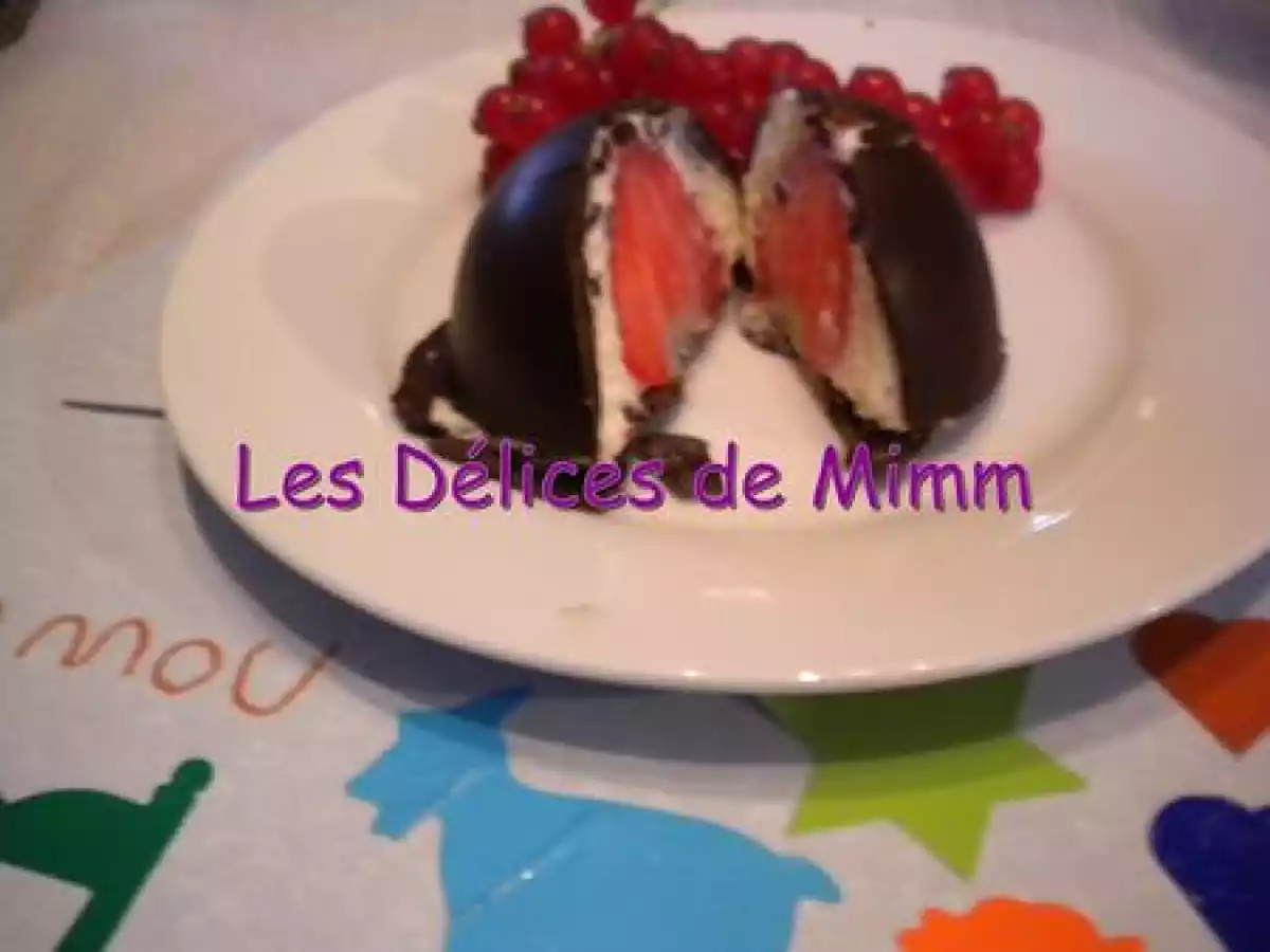 Dôme aux 2 chocolats et fraise - photo 2