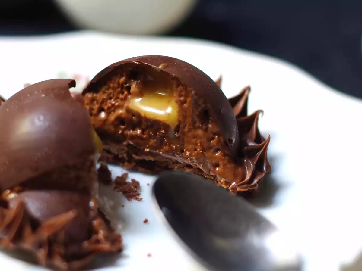 Dôme chocolat et caramel au beurre salé - photo 2