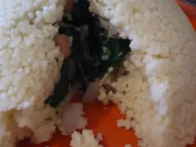 Dôme de semoule surprise: épinards, pois chiche et son faux air d'oignon confit - photo 3