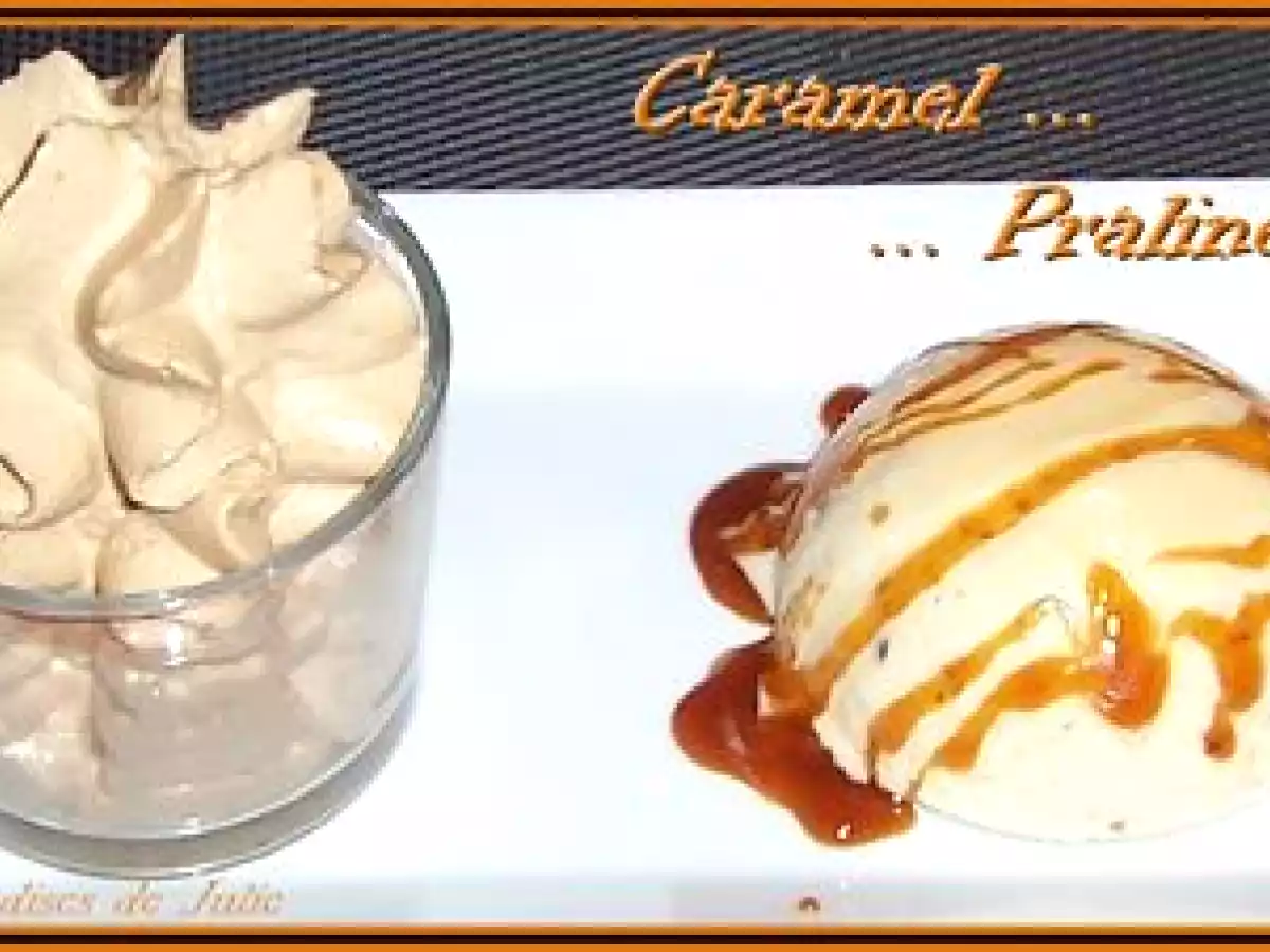 Dôme glacé au praliné, mousse de Carambar