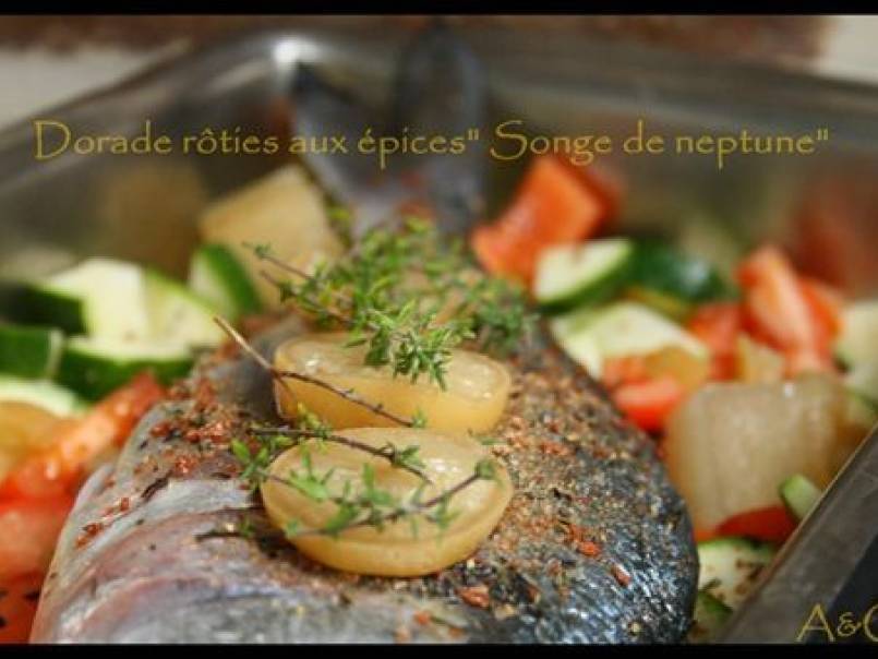 ** Dorade rôtie au four aux légumes, citron confit et épice songe de neptune **