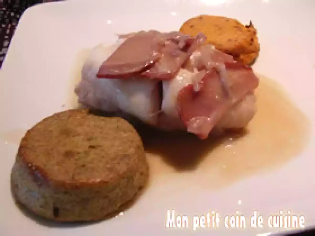 Dos de cabillaud au cidre et flans de légumes