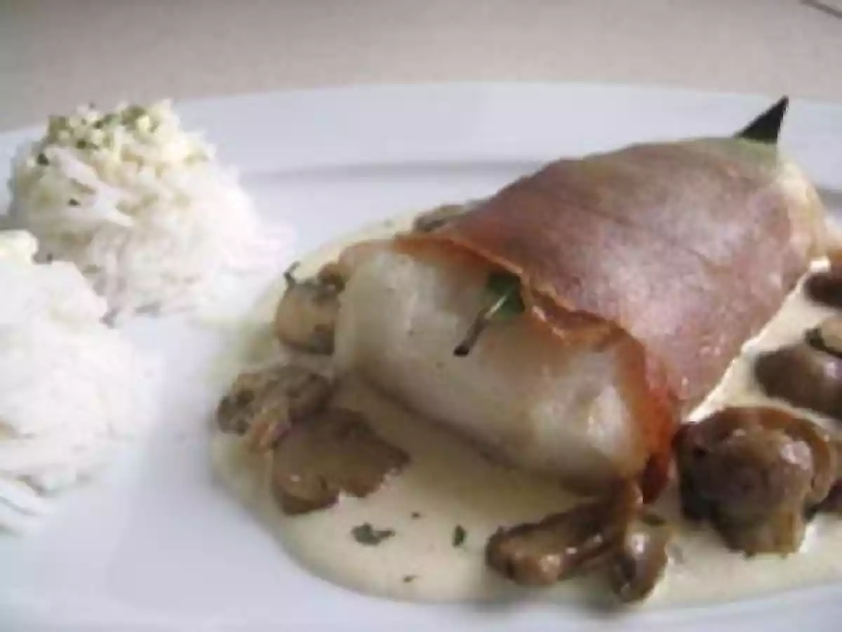 Dos de cabillaud aux champignons