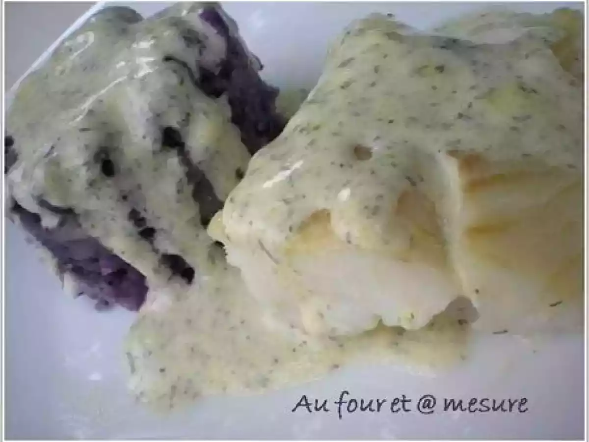 Dos de Cabillaud Sauce au Citron - Aneth et son Ecrasée de Pommes de Terre Vitelotte