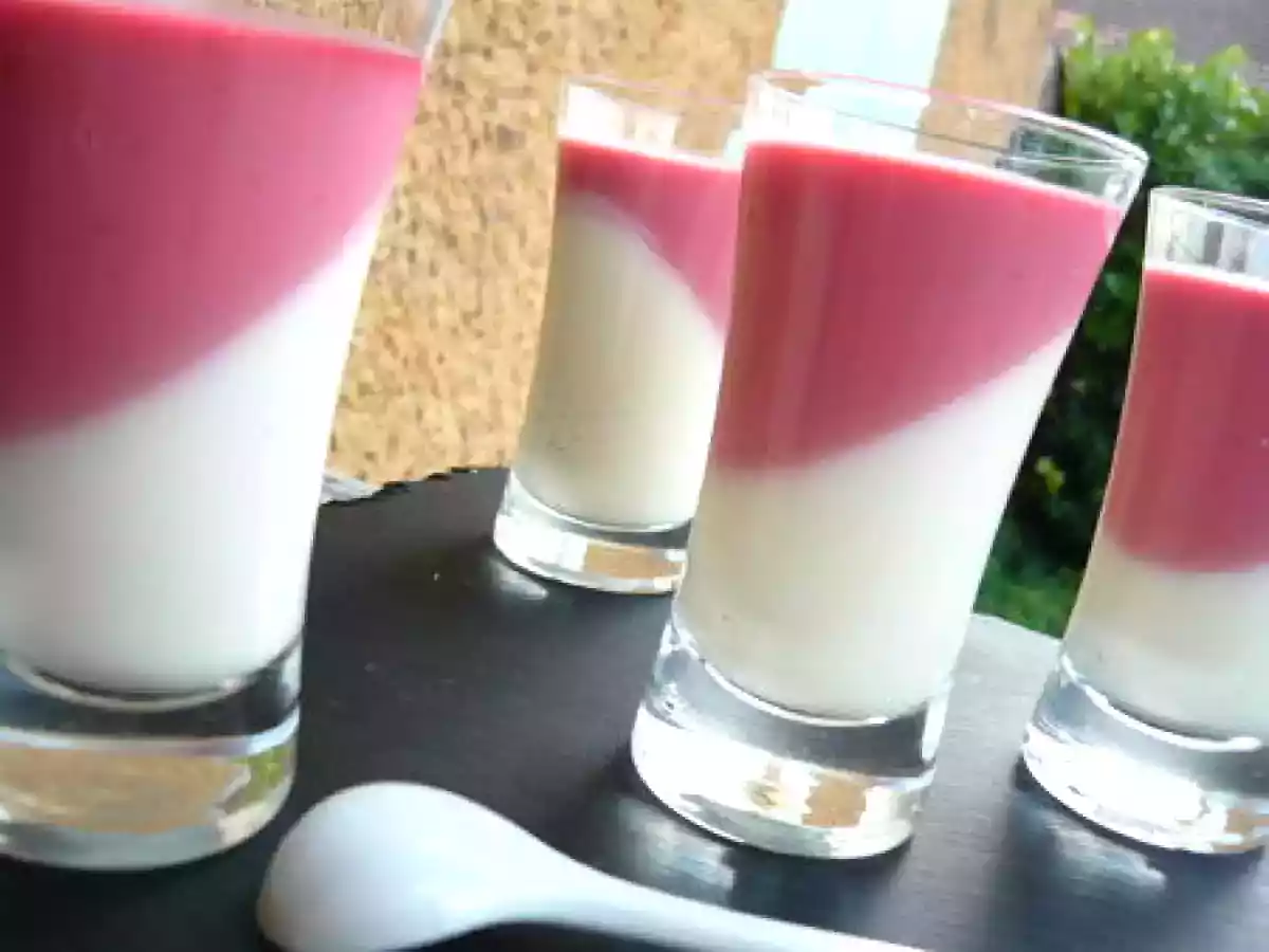 Duo de panna cotta au chocolat blanc et framboises