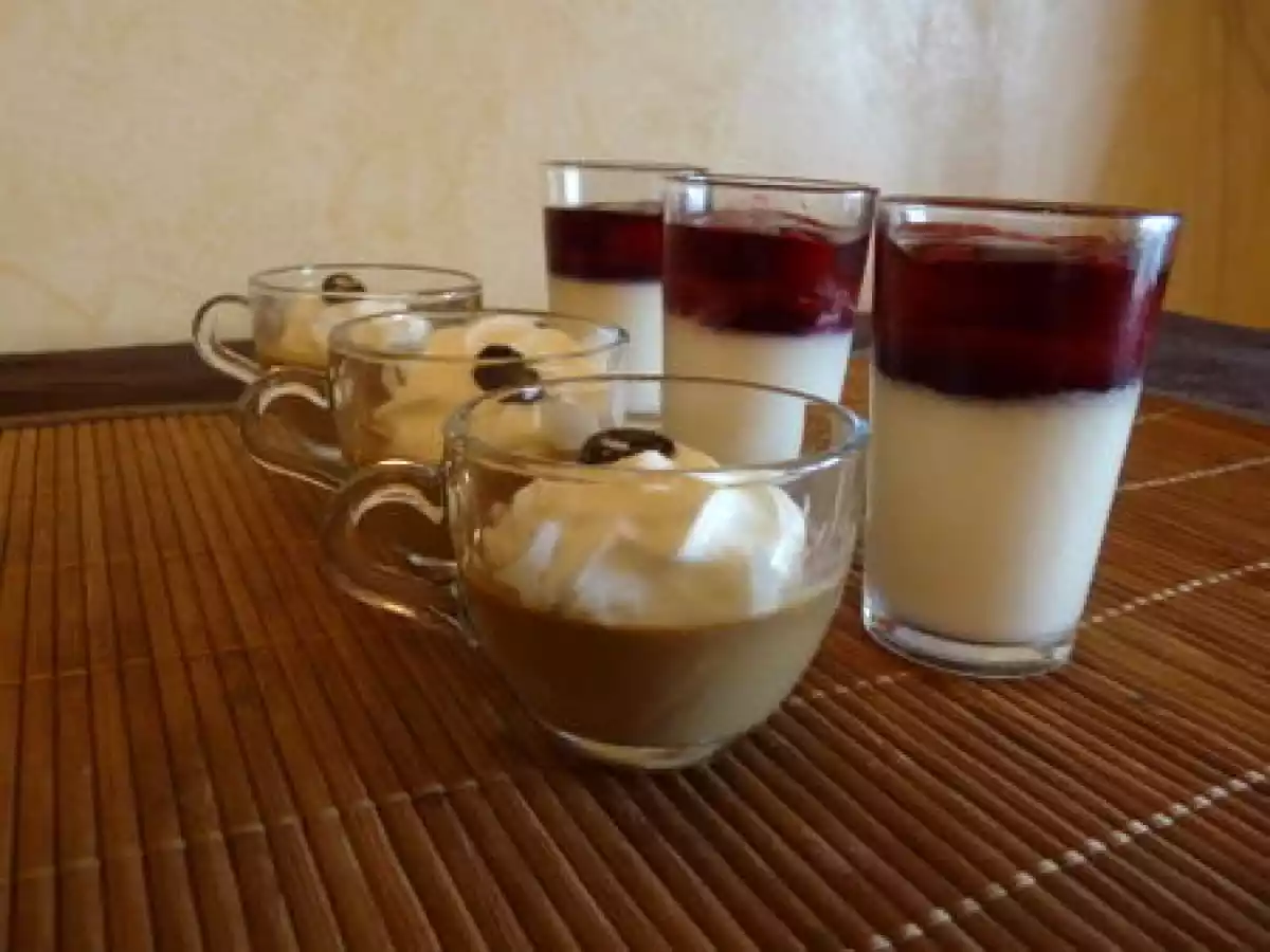 Duo de Panna cotta framboise et café