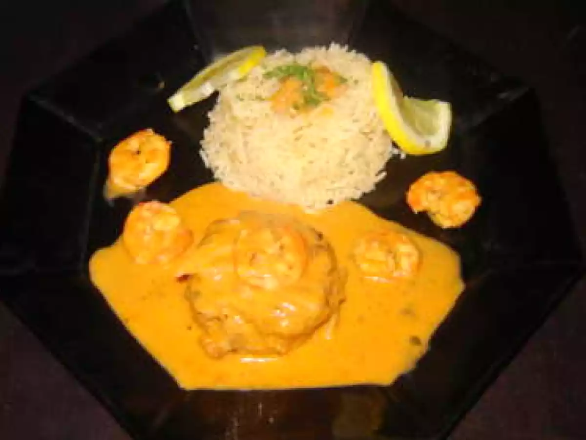 Duo de sole et crevette sauce aurore