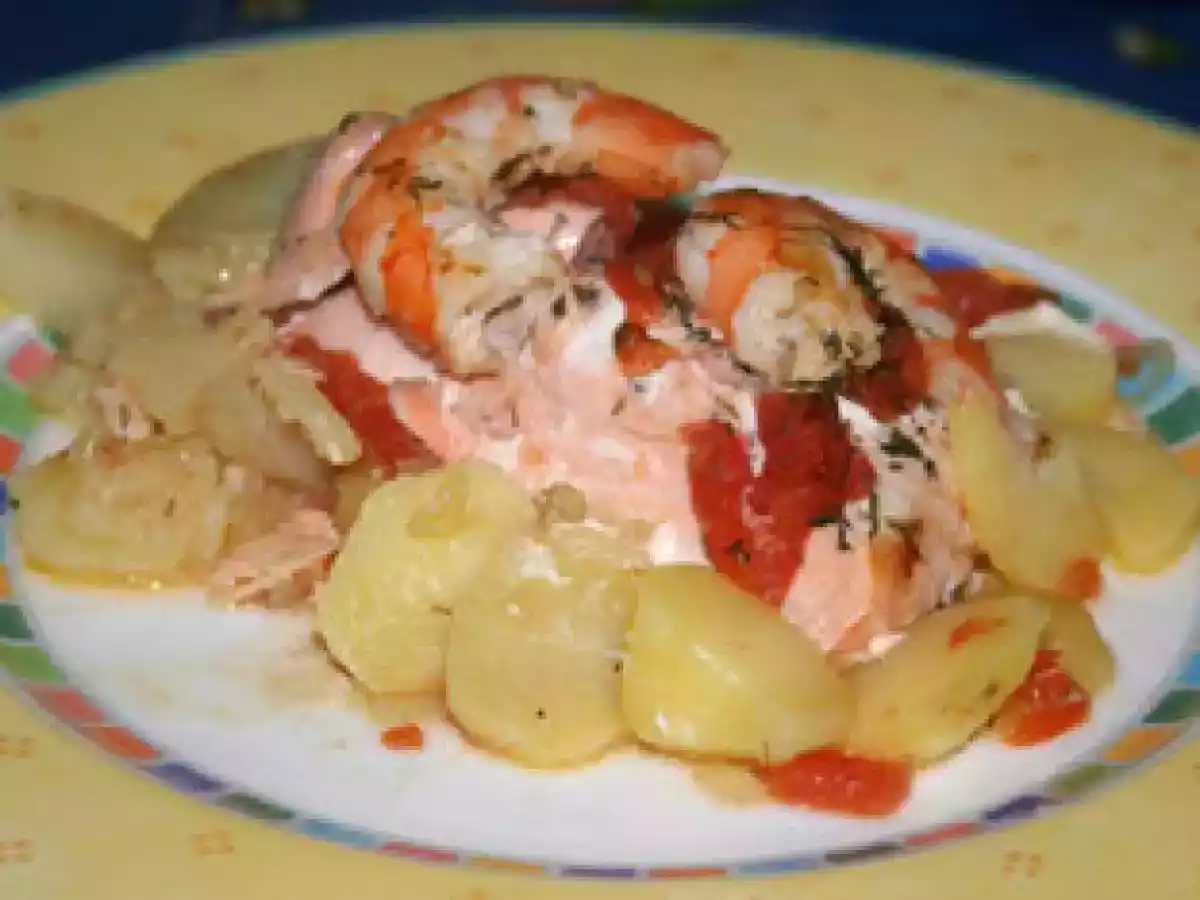 Duo saumon et crevettes en papillote - photo 2