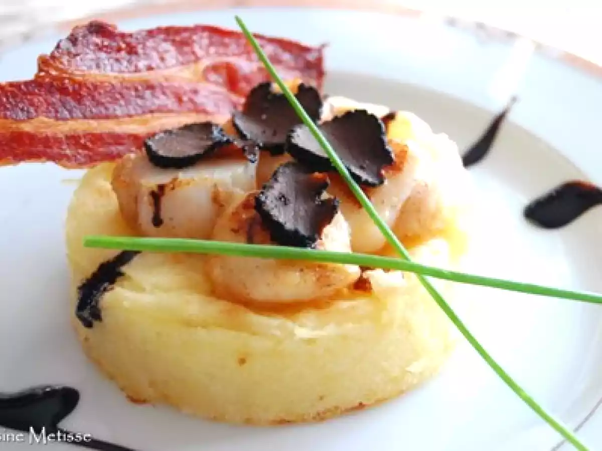Ecrasée de pommes de terre aux saint jacques et aux truffes - photo 2