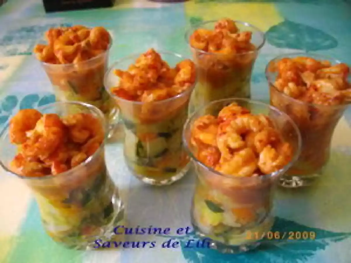 Ecrevisses flambées au cognac et fondue de légumes