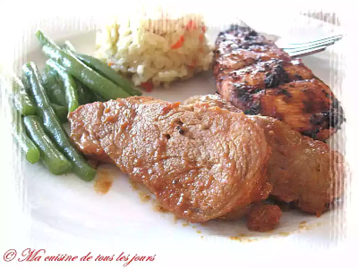 Émincé de filet de porc(ou de poulet), façon BBQ
