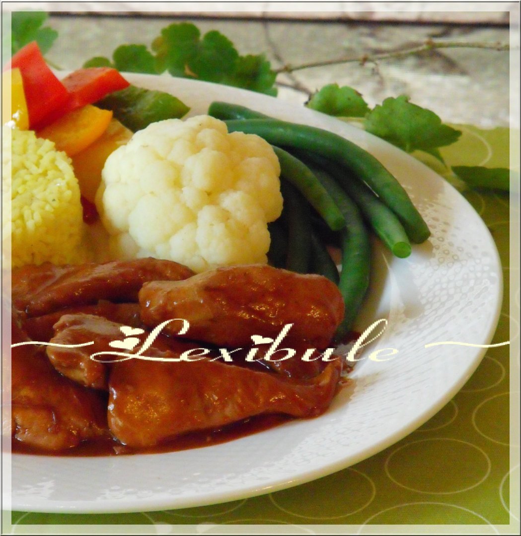 Émincé de volaille au vin rouge Recette Ptitchef