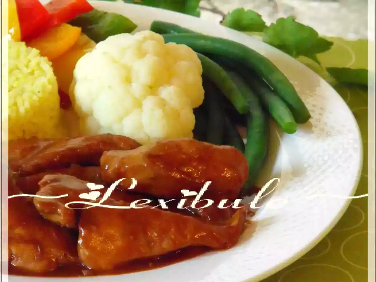 Émincé de volaille au vin rouge