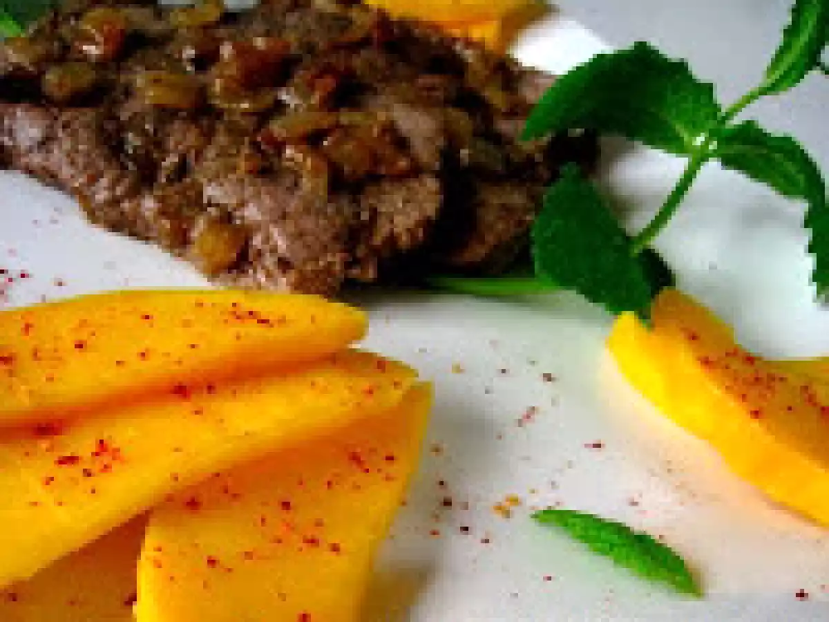 Émincés de boeuf au garam masala et Mangues pimentées