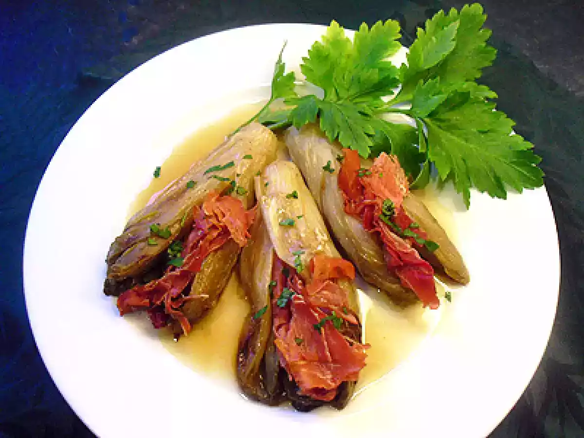 Endives braisées au jambon