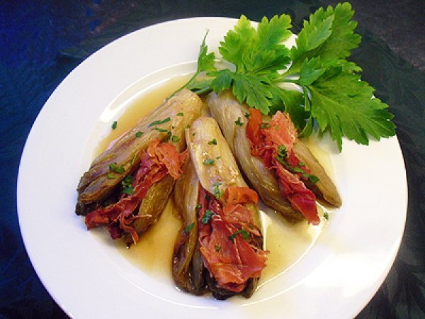 Endives Braisées Au Jambon à La Poêle