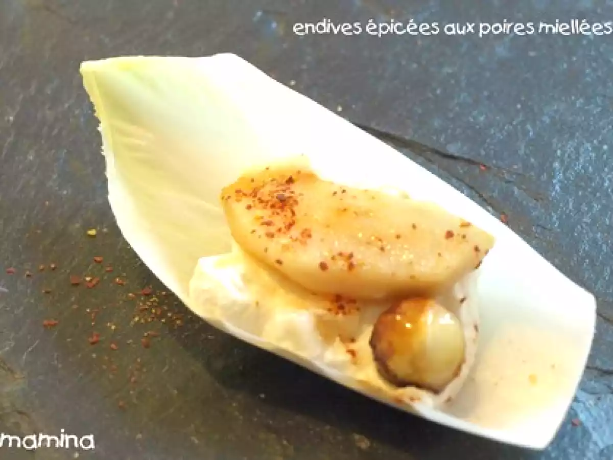 Endives épicées aux poires et au miel