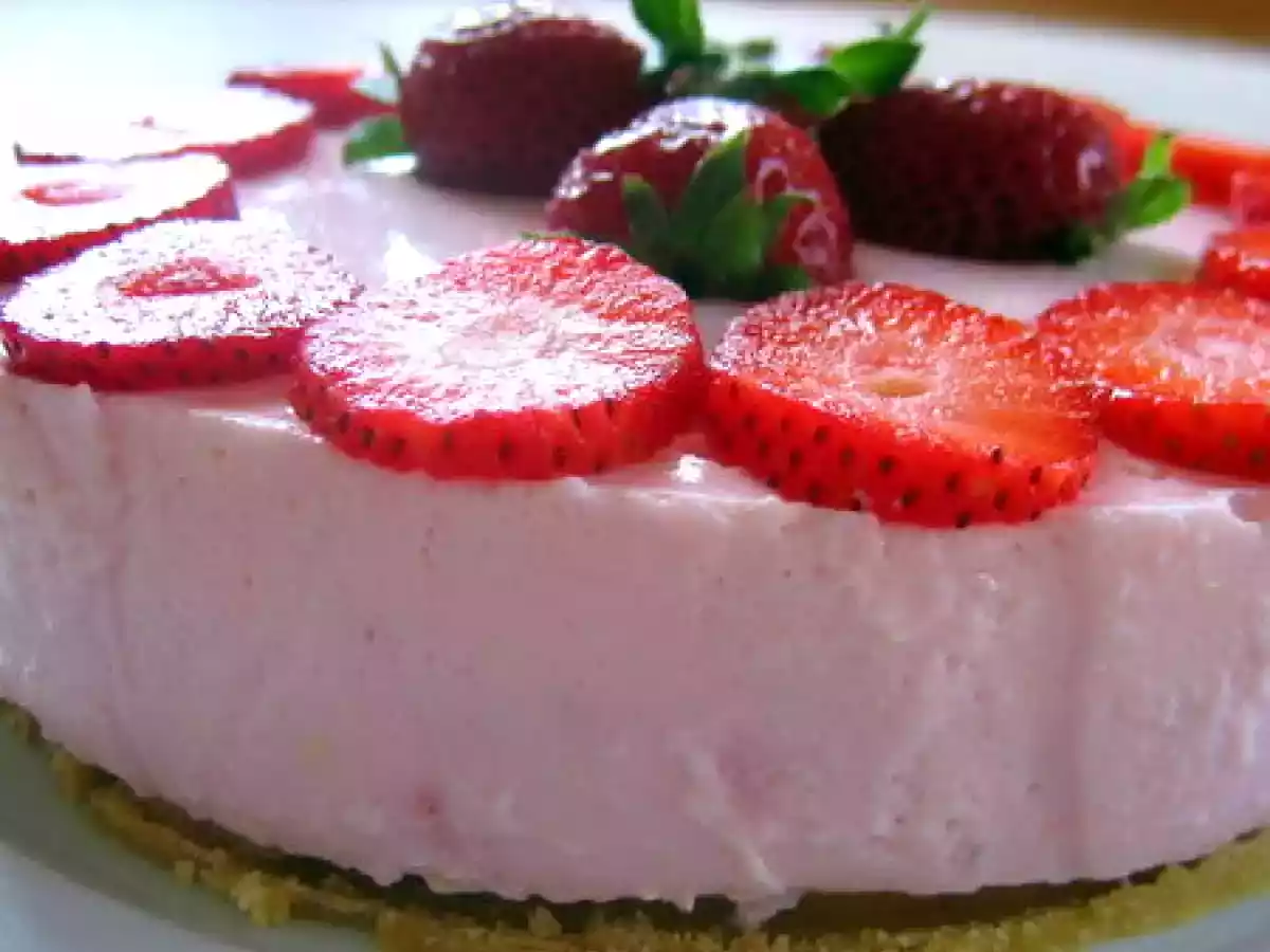 Enfin mon gâteau aux fraises façon cheese-cake - photo 6