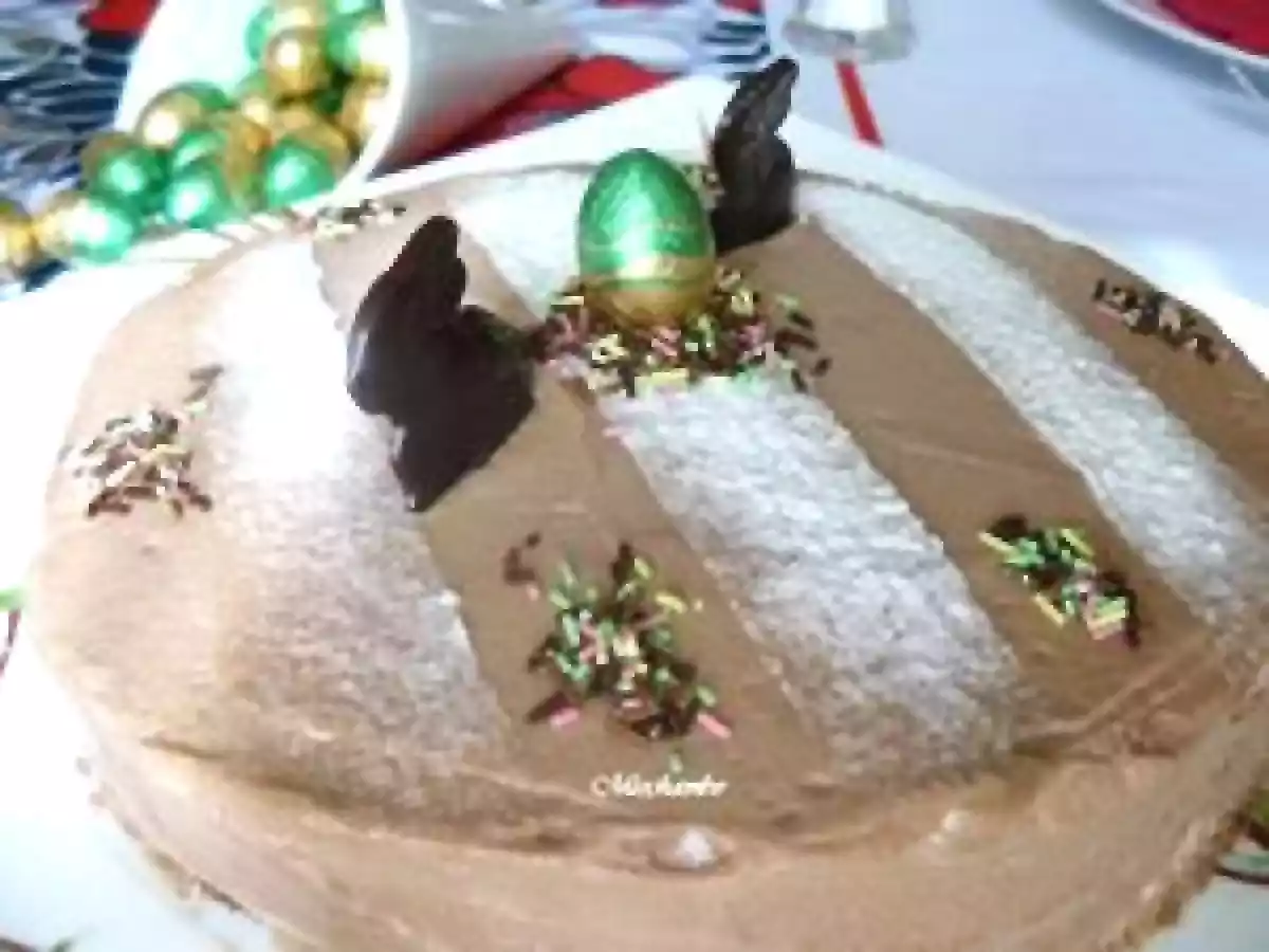 Entremet Chocolat et Fruits de la Passion pour fêter Pâques