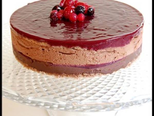 Entremet chocolat-fruits rouges