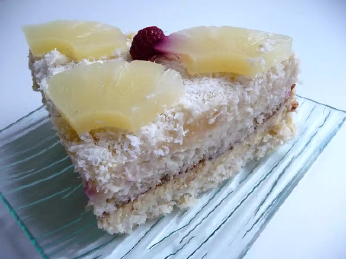 Entremet exotique : mousses bavaroises ananas et noix de coco - photo 3