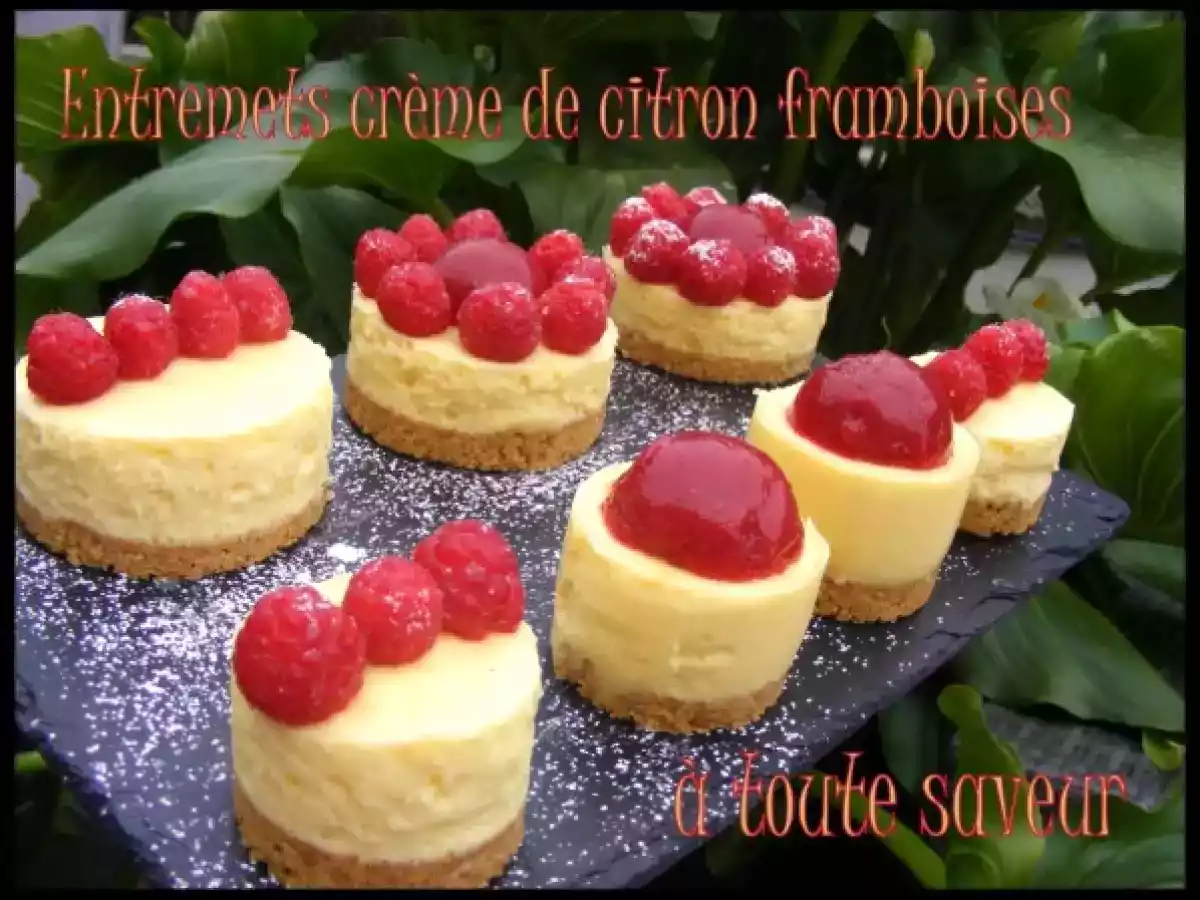 Entremets à la crème de citron et aux framboises - photo 2