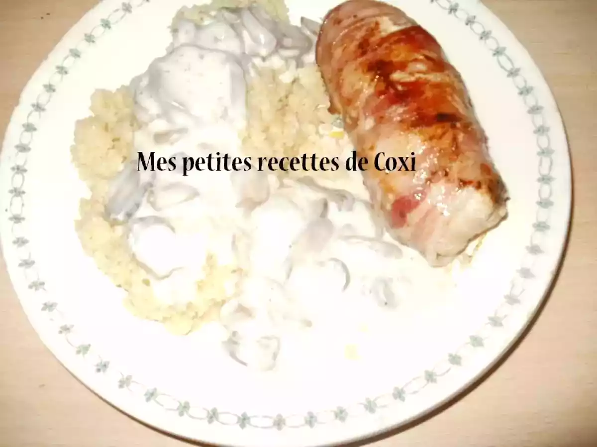 Escalope de dinde farcie accompagné de semoule