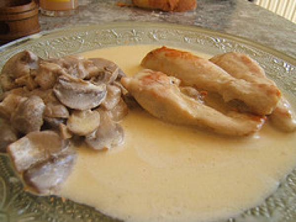 Escalope de poulet à la crème