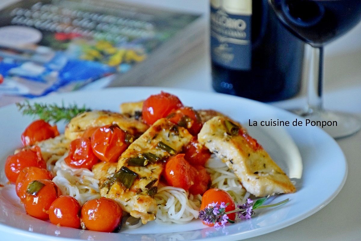 Escalope de poulet au citron et tomates cerises Recette Ptitchef