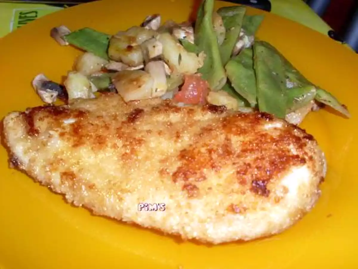Escalope de poulet panée
