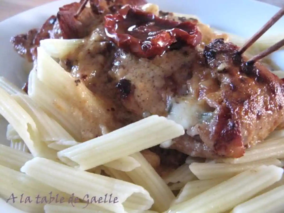 Escalope de veau farçie au gorgonzola façon saltimbocca