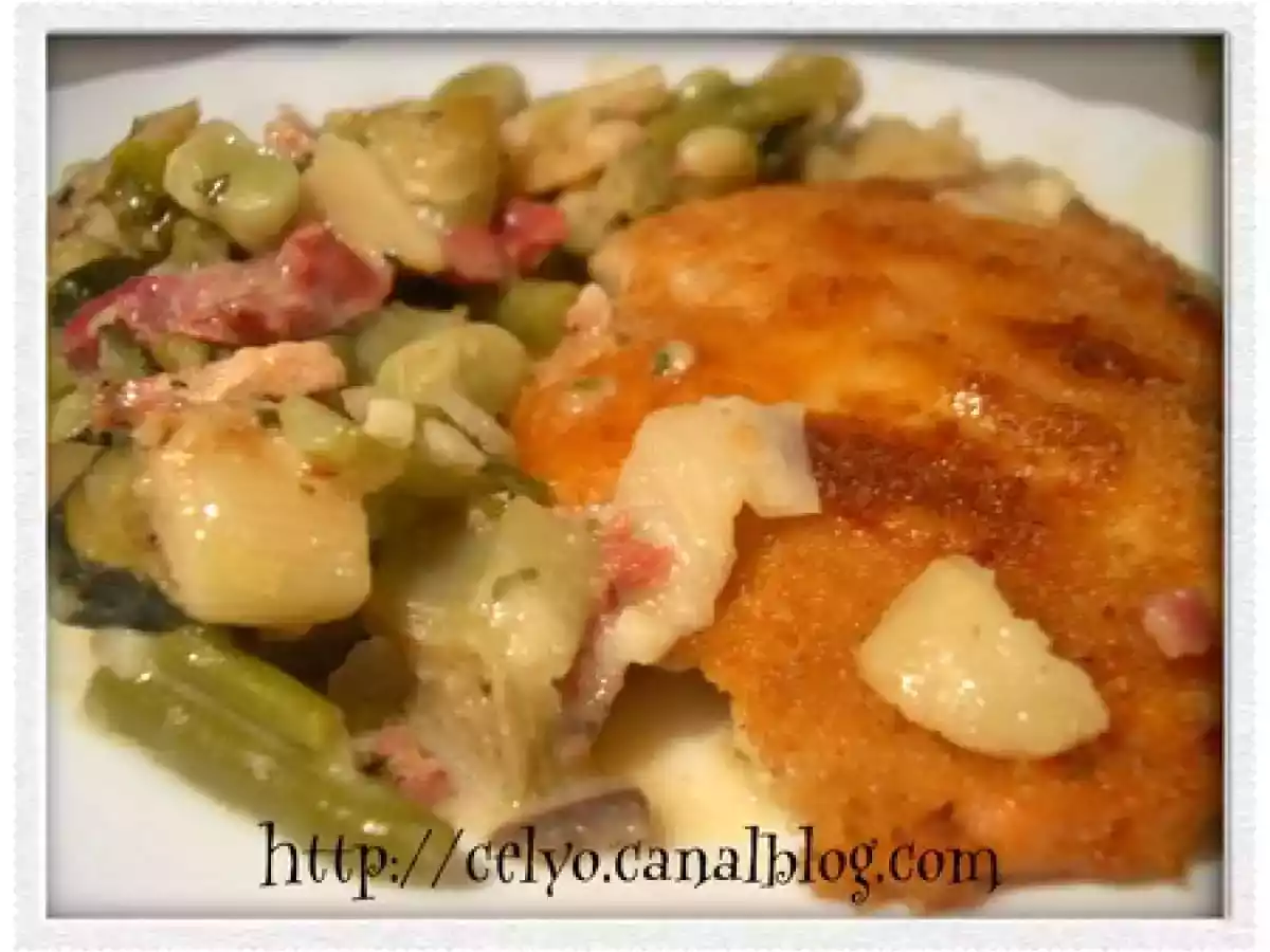 Escalopes de dinde gratinées au comté et légumes - photo 2
