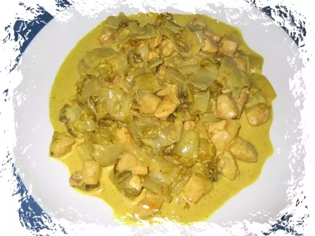 Escalopes de poulet aux endives et au curry