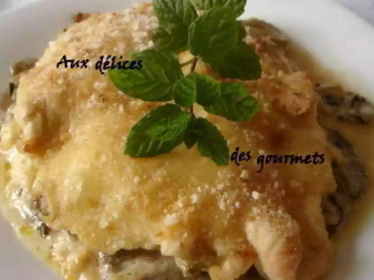 Escalopes gratinées avec poêlée d'aubergine et de courgette